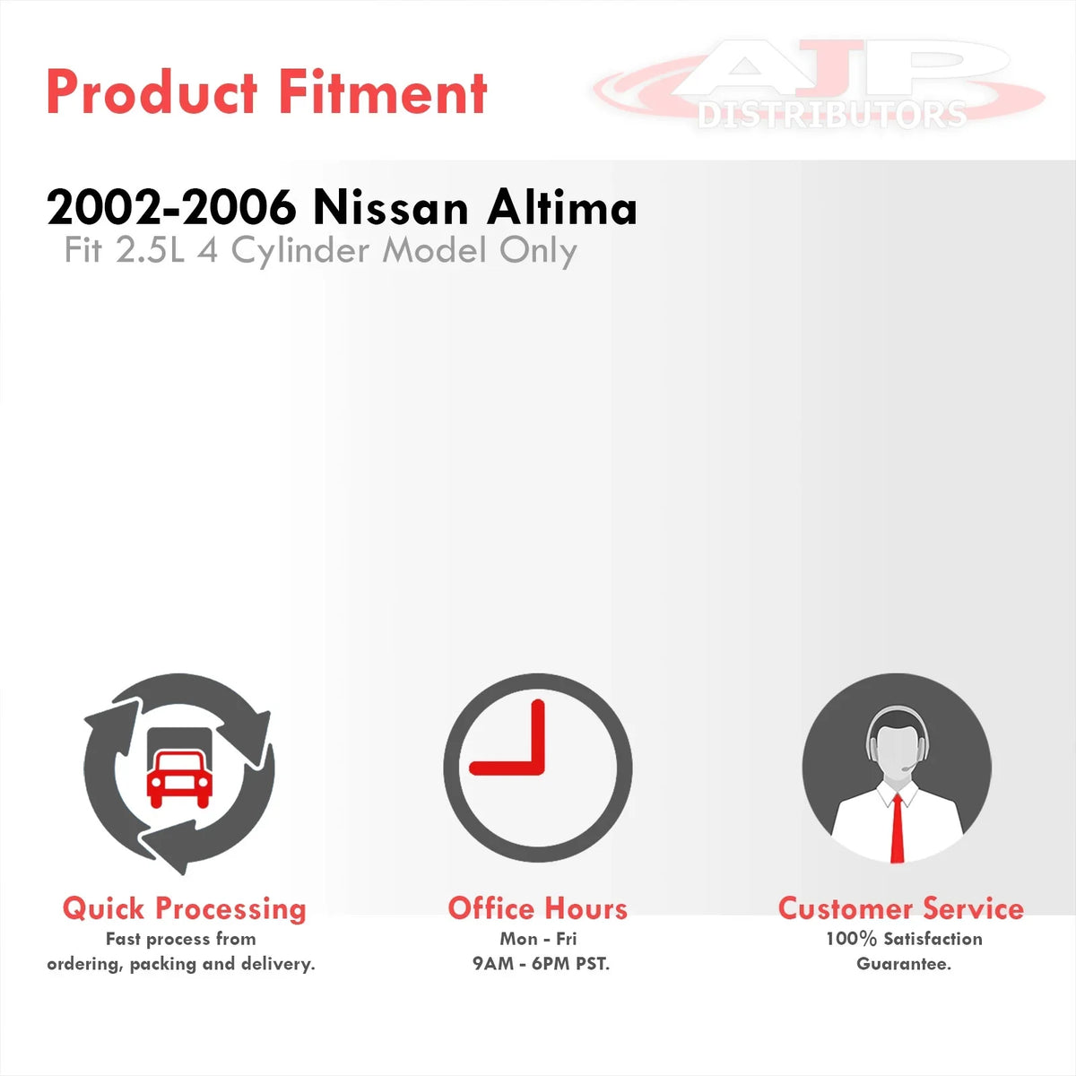 AJP Distributors Cold Air Short Ram Intake CAI SRI JDM Induction System Polish Aluminum Piping Pipe + Filter suitable/Replacement For Nissan Altima L31 2.5 l4 2002 2003 2004 2005 2006 02 03 04 05 06