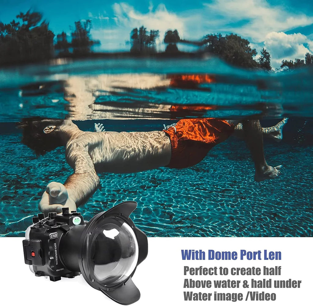 Seafrogs [40M/130FT] Underwater Housing Waterproof Case w/ 6 Inch Dome Port Kit for  A7R IV A7R4 ILCE-7R IV appropriate with  FE 16-35mm F/4 28-70mm F3.5-5.6, 12-24mm F4 G Lens-Black