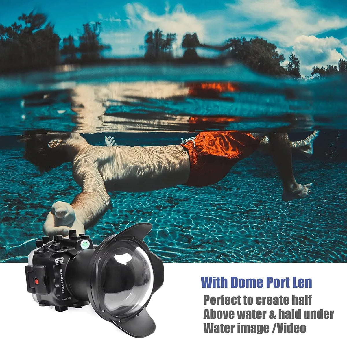 Seafrogs [40M/130FT] Underwater Housing Waterproof Case w/ 6 Inch Dome Port Kit for  A7R IV A7R4 ILCE-7R IV appropriate with  FE 16-35mm F/4 28-70mm F3.5-5.6, 12-24mm F4 G Lens-Black