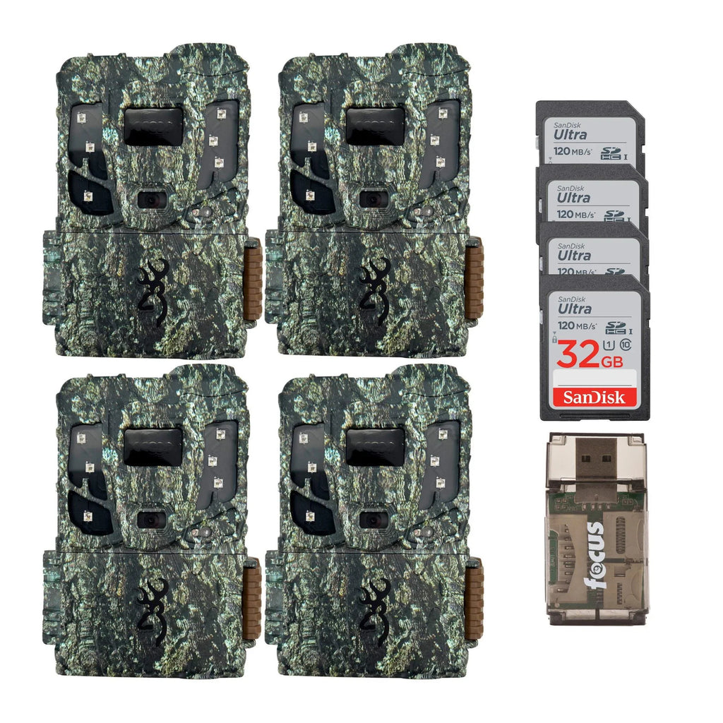 Browning 4PK Pro Scout Max Extreme HD Trail Camera w/32GB M/Card & Reader