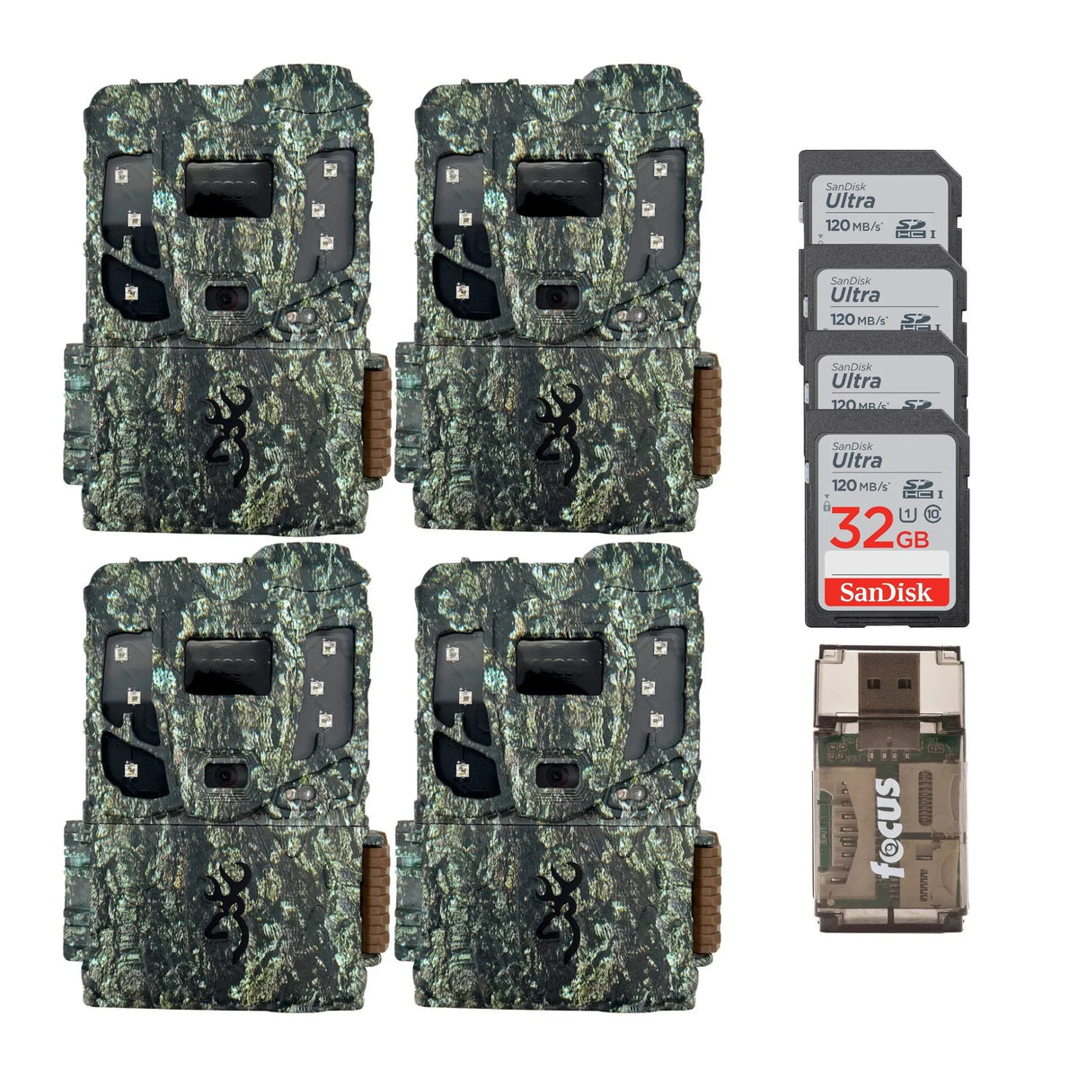 Browning 4PK Pro Scout Max Extreme HD Trail Camera w/32GB M/Card & Reader