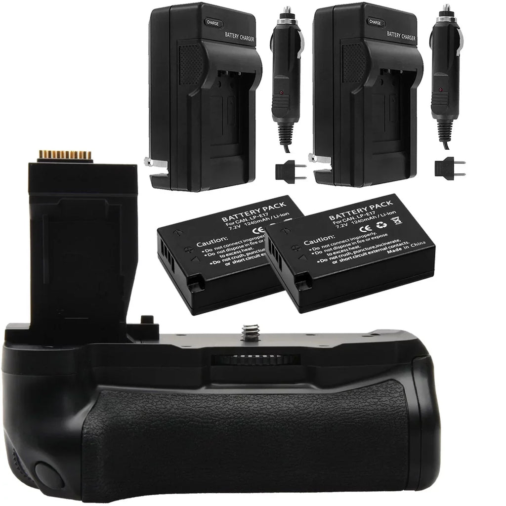 Vivitar PG-T6I Deluxe Power Battery Grip for  EOS Rebel Cameras Bundle with 2x 1140mAh Battery & Charger Kit