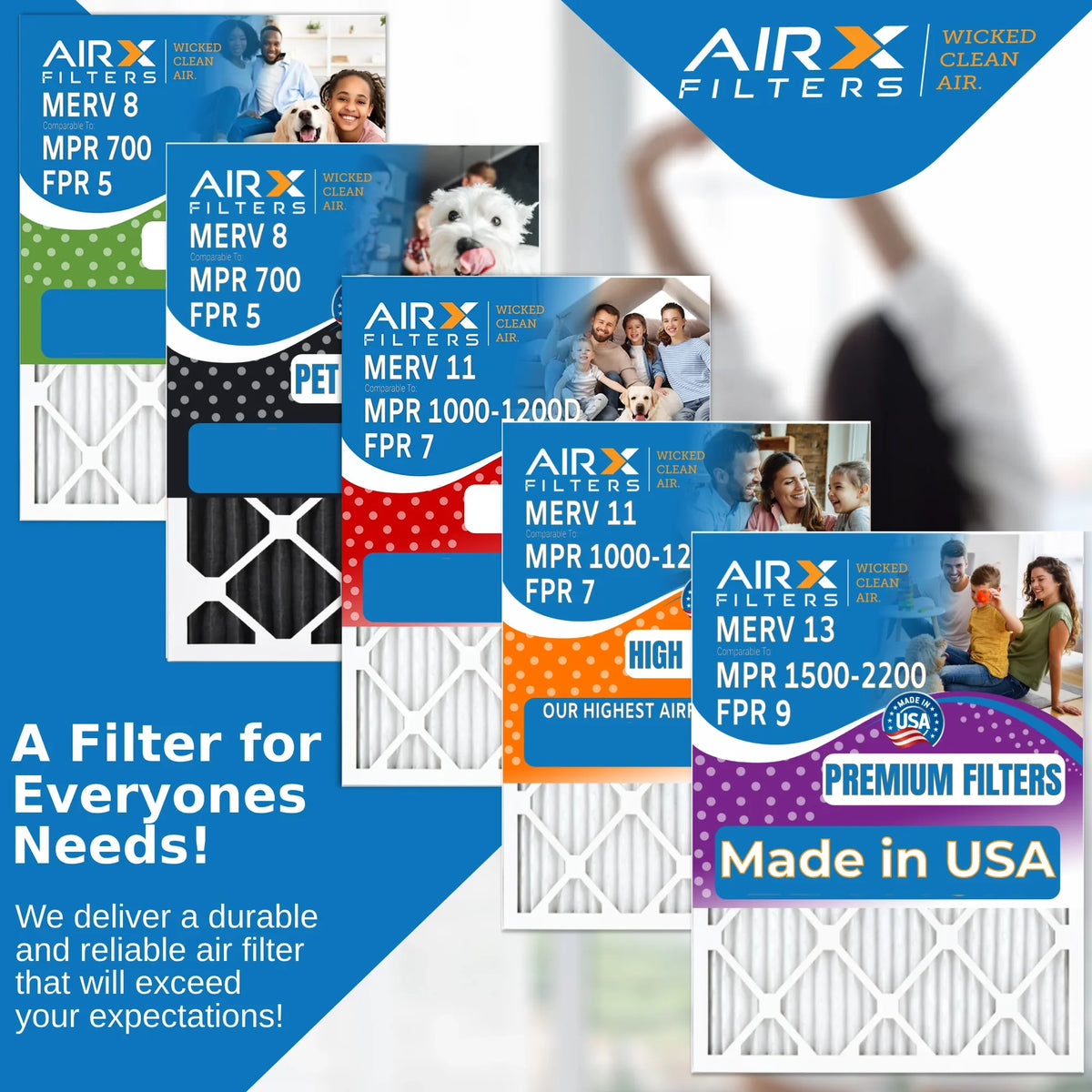 16x20x4 Air Filter MERV 11 Comparable to MPR 1000, MPR 1200 & FPR 7 appropriate with White Rodgers FR1000M-111 Premium USA Made 16x20x4 Furnace Filter 6 Pack MERV 11 by AIRX FILTERS WICKED CLEAN AIR.