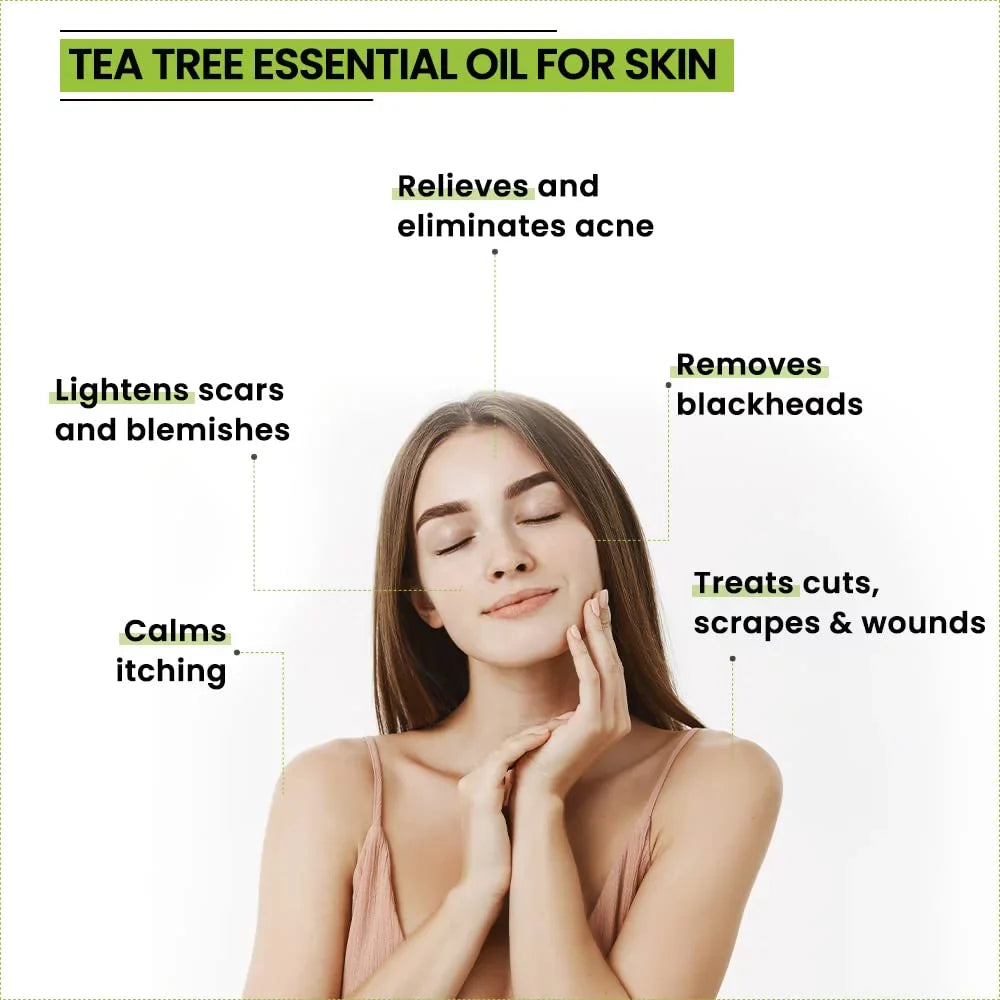 Rey Naturals Tea Tree Oil | Tea Tree Essential Oil for Hair, Skin and Face Care - 100% Pure Tea Tree Oil for Dandruff, Acne, Aromatherapy, Stress, and