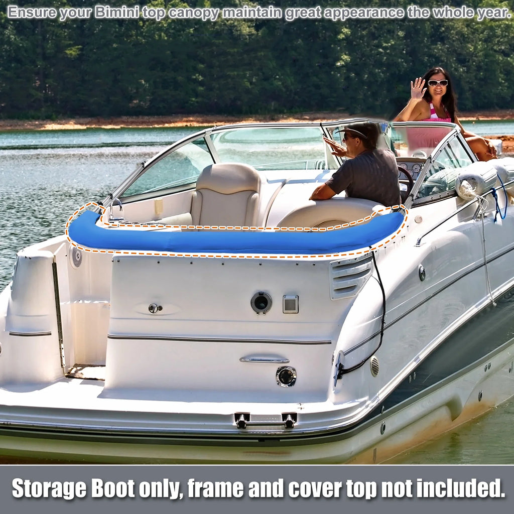 craft Bimini Top Storage Boot wrap 600D Polyester Canvas Pacific Blue 85"-90" Width for 3 Bow 4 Bow
