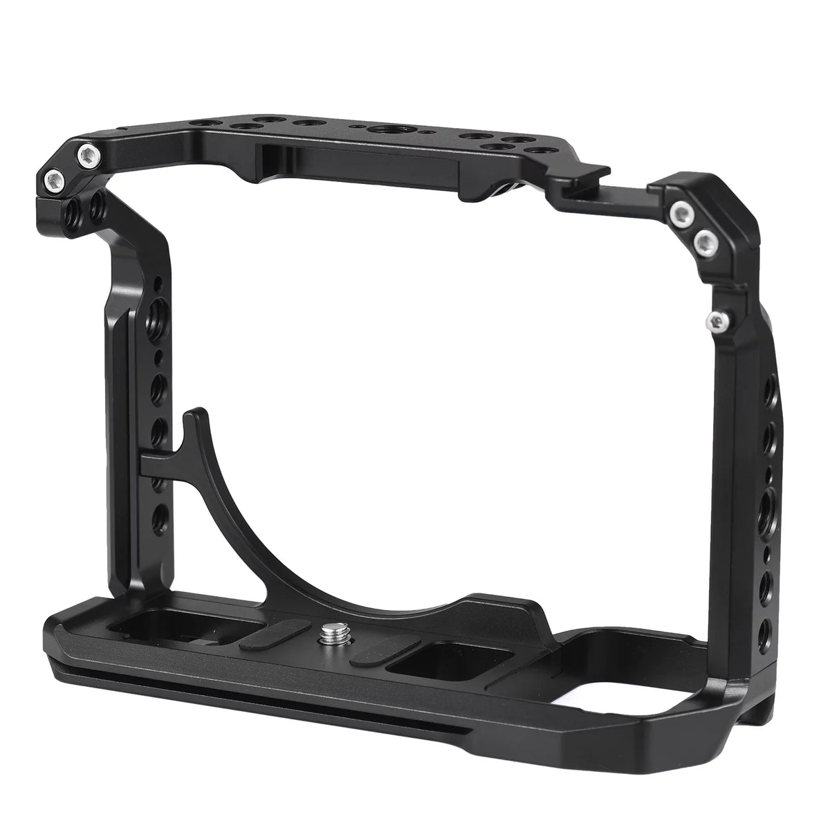 Andoer Cage Aluminum Alloy Video Cage with Cold Shoe Mounts Numerous 14 Inch Screw Holes Replacement for  A7IV/ A7M4/ A1/ A7R4/ A7S3