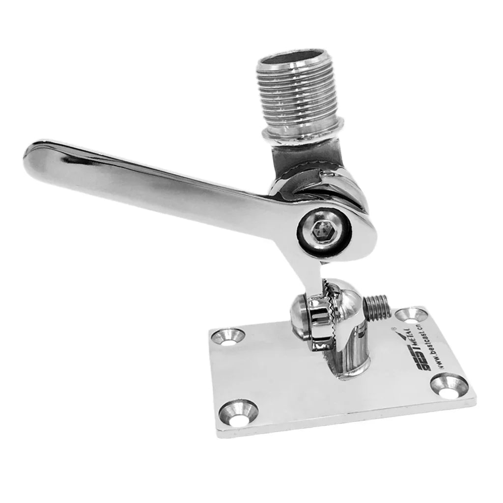 Stainless Steel Marine Radio VHF Adjustable Ratchet Base Mount for Inflatable ship Kayak Dinghy