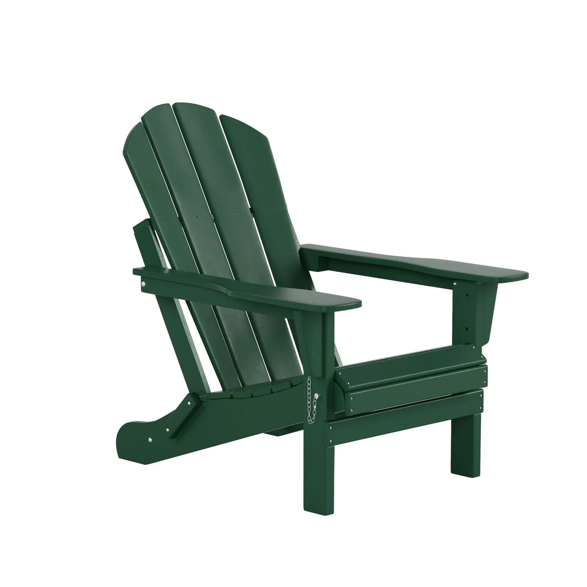 EXTRA PLATINUM Classic Outdoor Patio Folding Poly Adirondack Chairs (Set of 4), Dark Green