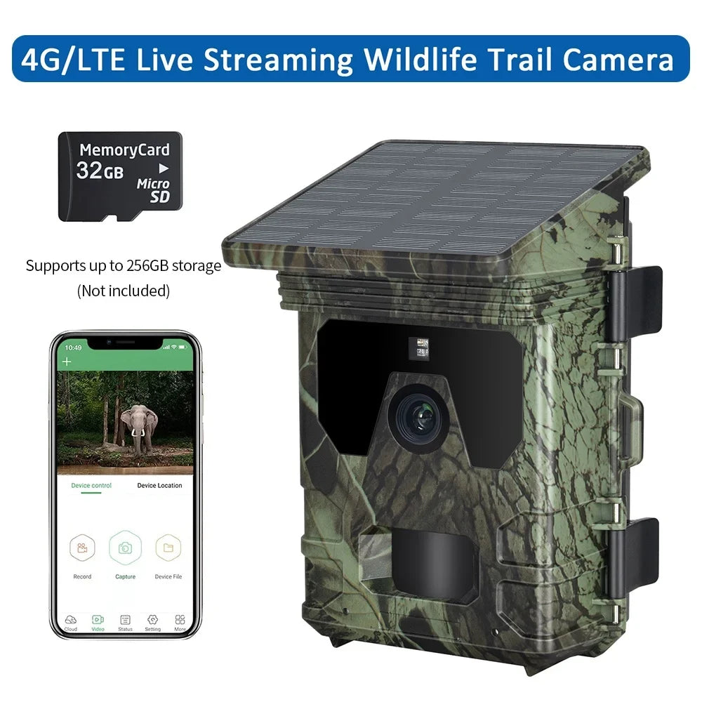 Lixada 4G Camera HC-600Pro 2K Video 30MP with Online Viewing App Infrared Tracking Live Stream Waterproof Motion Activated Supports 256GB