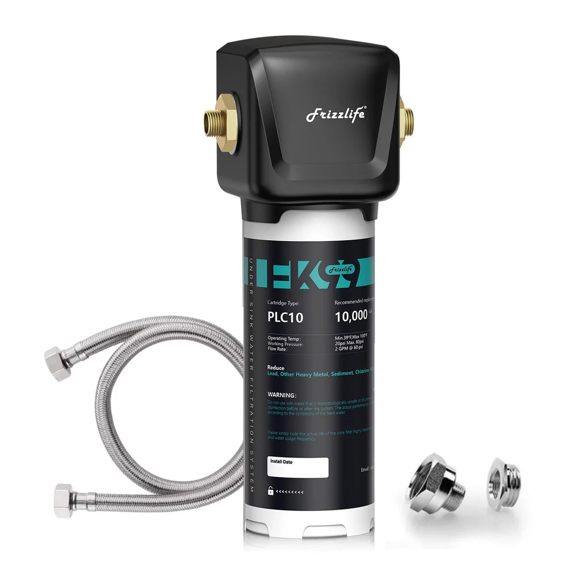 Frizzlife FK99 Under Sink aqua Filter System, 0.5 Micron, Remove 99.99% Lead, Chlorine, Bad Taste&Odor,High Capacity