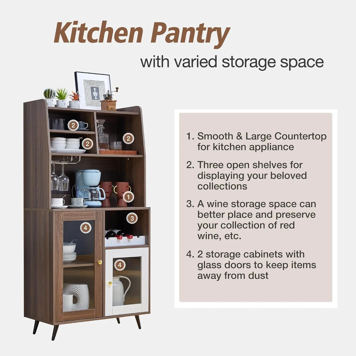 TJUNBOLIFE Locker  Wine Rack Locker  Cabinet Locker Multifunctional Cabinet Kitchen Cabinet Dining Room Cabinet with  Mix of Cabinets and Shelves for Home Bedroom Living Room