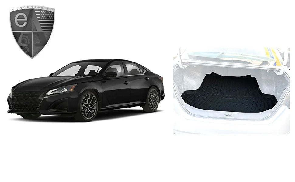 EACCESSORIES EA Cargo Liner – Trunk Mat for Nissan Altima 2013-2023 – climate-immune Trunk Mats for Cars with Raised Lip – Non-Slip Car Trunk Mat Rubber – Easy to Install – Laser Pre-Cut Design