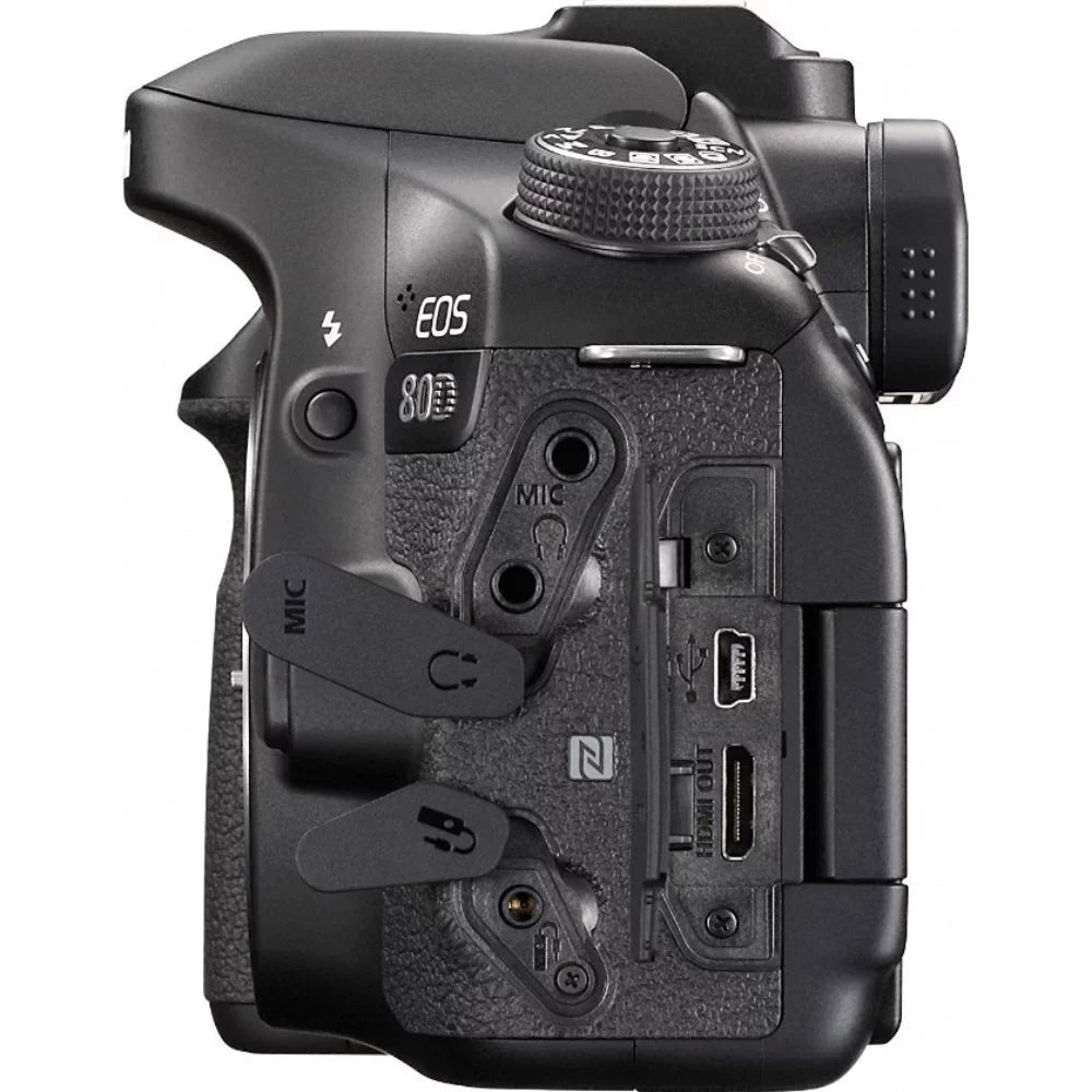 EOS 80D 24.2 MP CMOS Digital SLR Camera (Body) + Accessory Bundle 64GB SDXC Memory + DSLR Photo Bag + Wide Angle Lens + 2x Telephoto Lens + Flash + Remote + Tripod & More