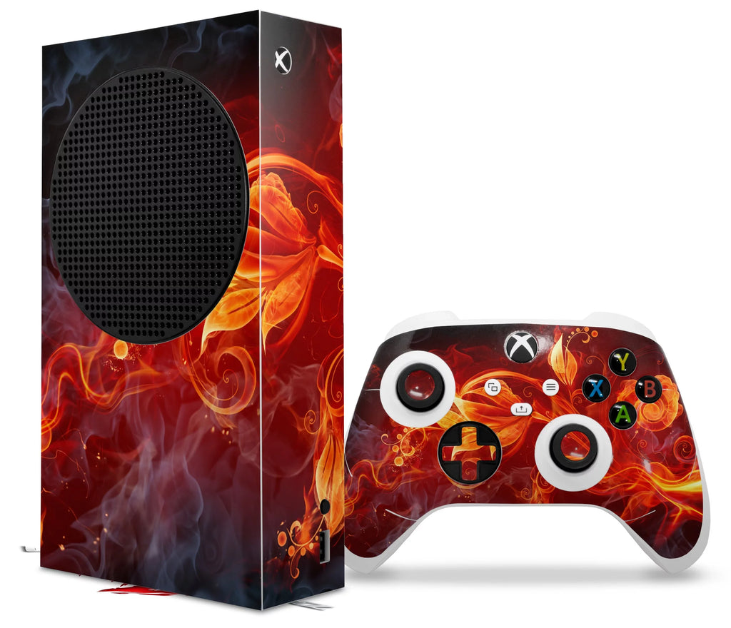 WraptorSkinz Skin Wrap matching with the 2020 XBOX Series S Console and Controller Fire Flower (XBOX NOT INCLUDED)