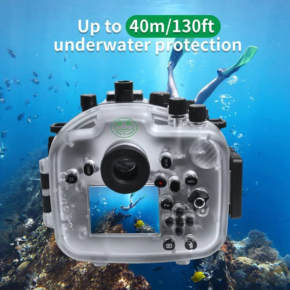 Seafrogs [40M/130FT] Underwater Housing Waterproof Case w/ 6 Inch Dome Port Kit for  A7R IV A7R4 ILCE-7R IV appropriate with  FE 16-35mm F/4 28-70mm F3.5-5.6, 12-24mm F4 G Lens-Black