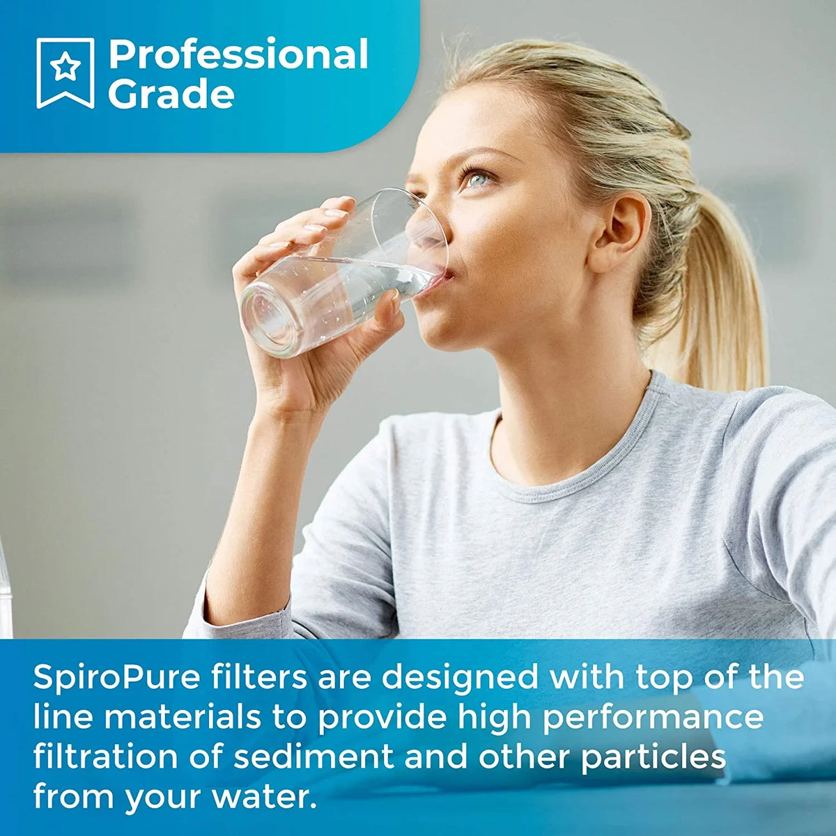 SpiroPure SP-P25 10x2.5 25 Micron Spun Melt-Blown Polypropylene Sediment moisture Filter Cartridge P25 155015-43 (Case of 24)