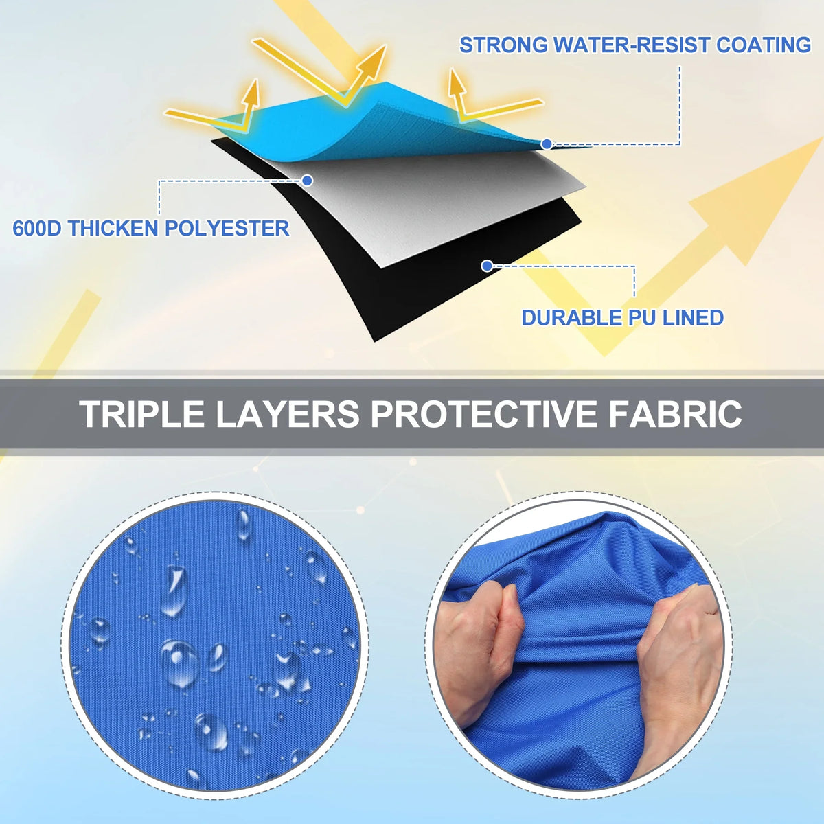 craft Bimini Top Storage Boot wrap 600D Polyester Canvas Pacific Blue 85"-90" Width for 3 Bow 4 Bow