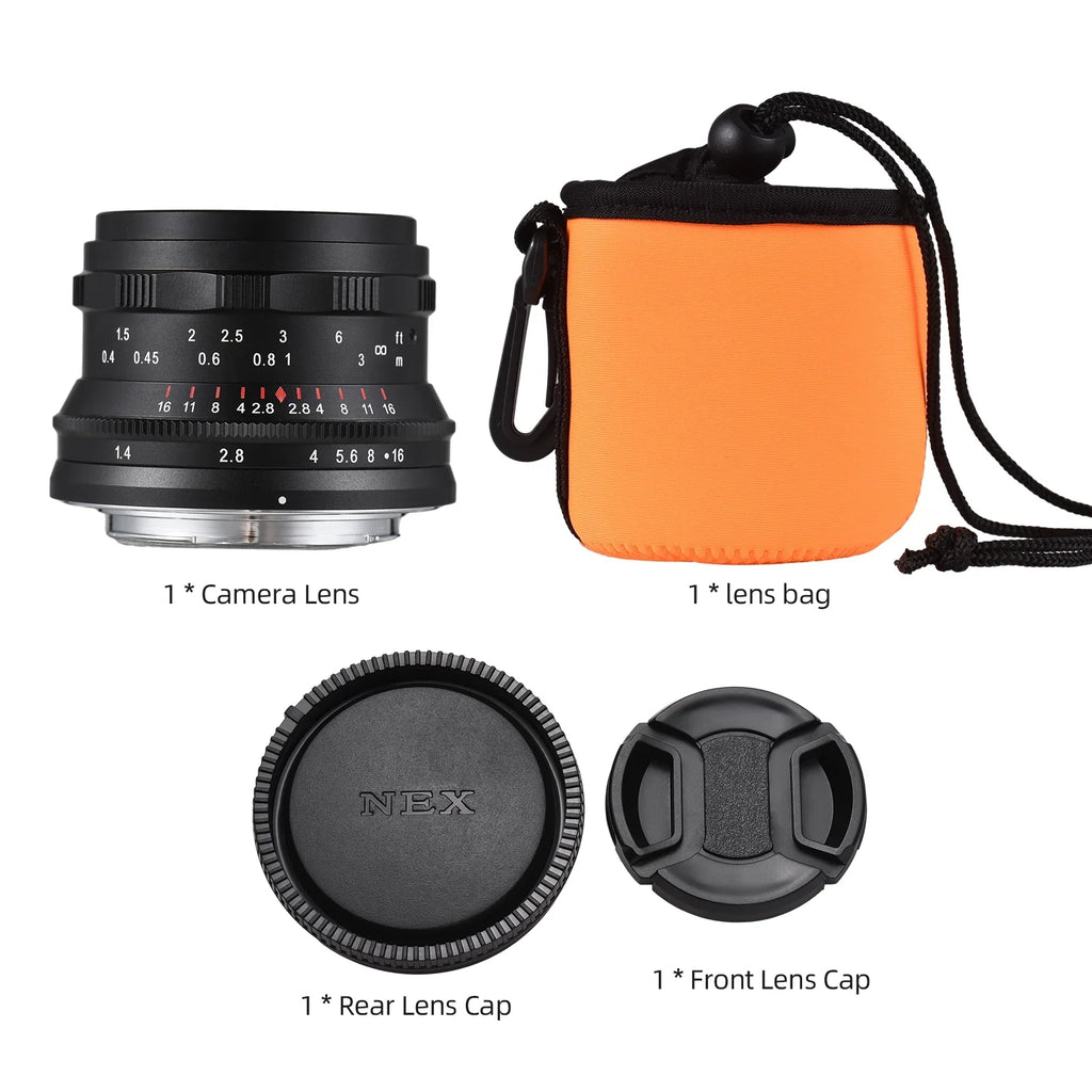 Dcenta Full Frame Camera Lens with Large Aperture Manual Focus for  A7/A7II/A7R/A7RII/A7S/A7SII/A6500/A6300