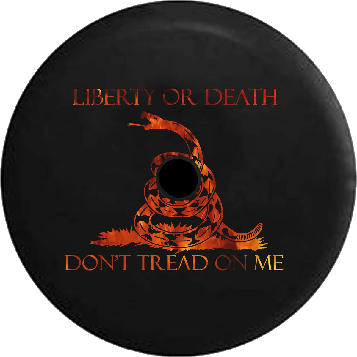 2018 2019 Wrangler JL Backup Camera Liberty or Death Don't Tread on Me Snake Flames Fire Spare Tire protector for Jeep RV 33 Inch