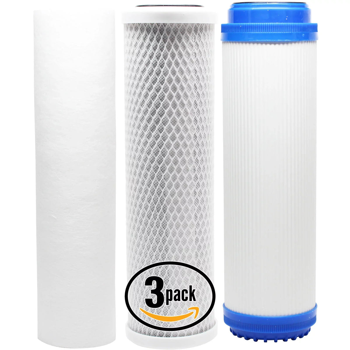 3-Pack Replacement Filter Kit for AMI H-H14FBE33 RO System - Includes Carbon Block Filter, PP Sediment Filter & GAC Filter - Denali Pure Brand