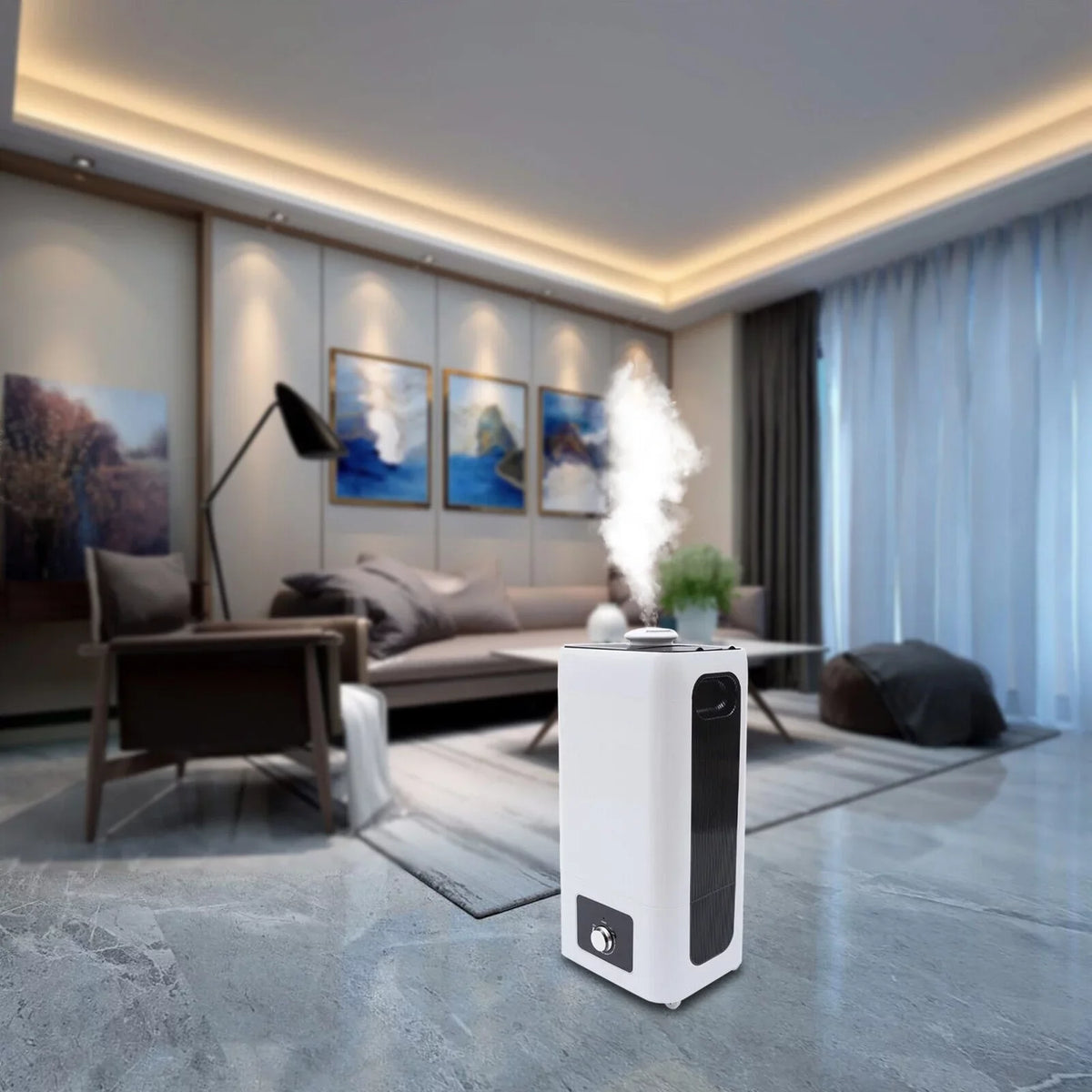 Fichiouy 110W Humidifier Floor Type 6.29 Gal Industrial Ultrasonic Sprayer for Large Room
