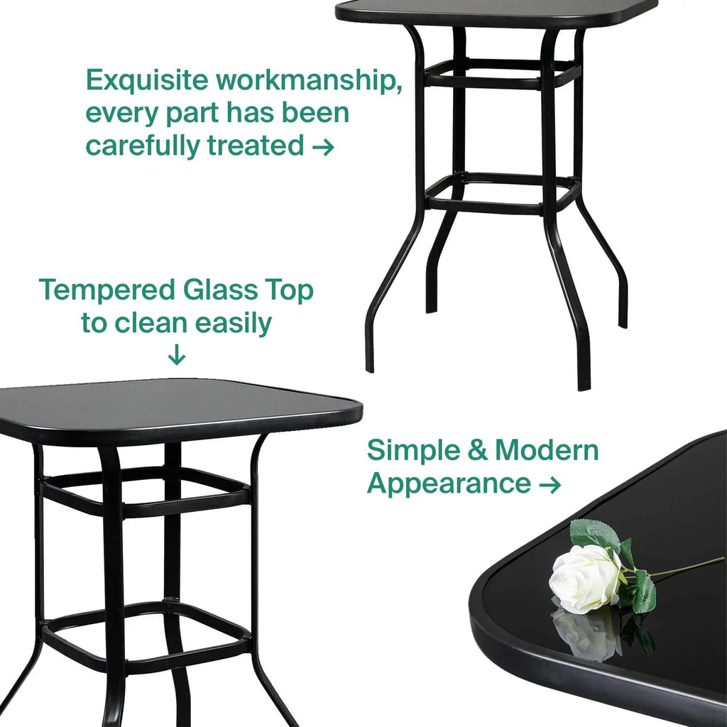 Madison Modern & aqua Resistance Glass Bar Table For Poolside Use