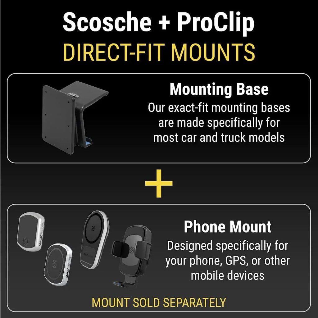 Scosche PC835471 ProClip Left-Hand Console Mount suitable w/ 2019-2023 Chevy Silverado 1500, 2019-2021 GMC Sierra 1500, 2020-2023 Silverado 2500/3500 & Sierra 2500/3500 Trucks (Mounting Base Only)