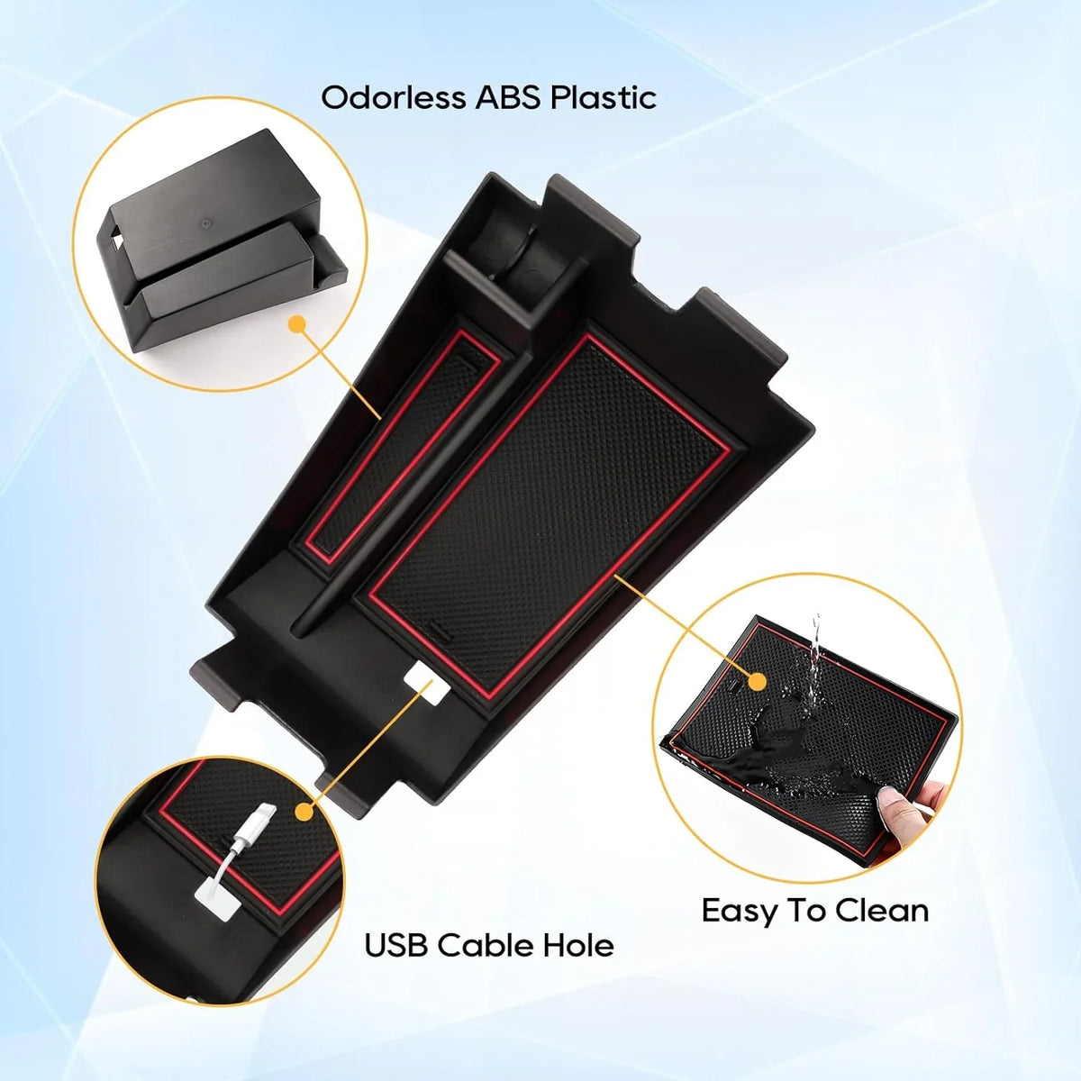 LFOTPP Center Console Organizer for 2019 2020 2021 2022+ BWM X5 G05 X6 G06 X7 G07 Armrest Center Console Organizer Tray Accessories with Coin Sunglasses Holder Secondary Insert Storage Box for X5 G05
