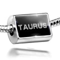Neonblond Charm Taurus Clear Ice Cubes on Black 925 Sterling Silver Bead