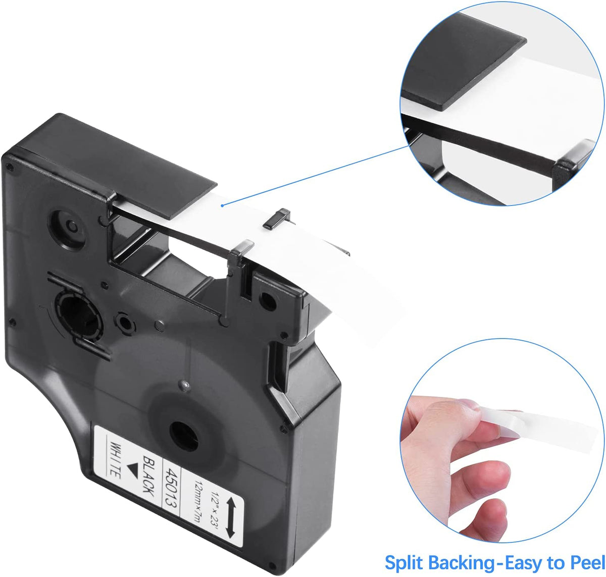 Filery Label Maker Tape for DYMO D1 Labels Tape 45013 S0720530 Refill, appropriate Label Tape Replacement, Black