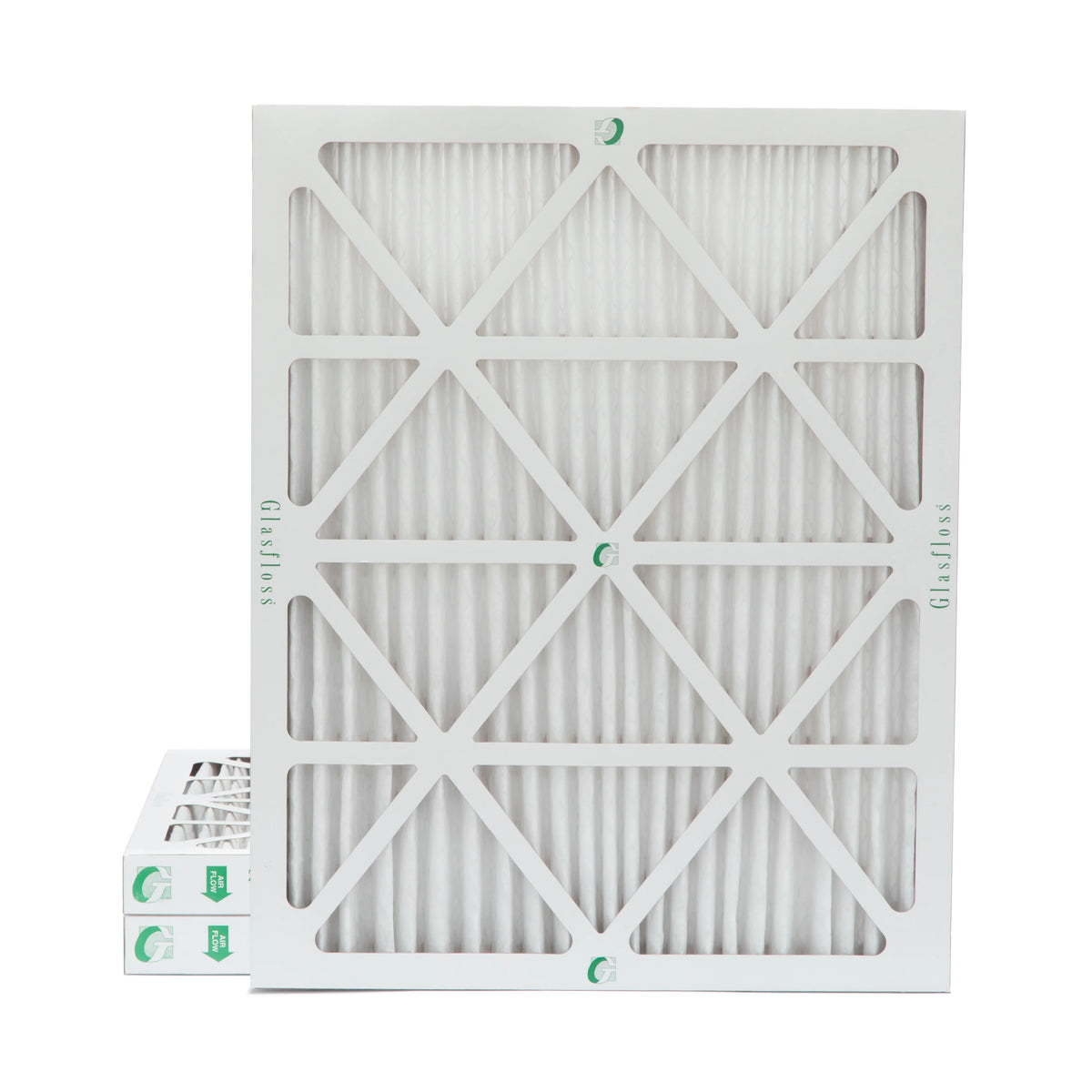 Actual Size: 15-1/2 x 19-1/2 x 1-3/4. 3 Pack of 16x20x2 MERV 10 Pleated 2" Inch Air Filters by Glasfloss