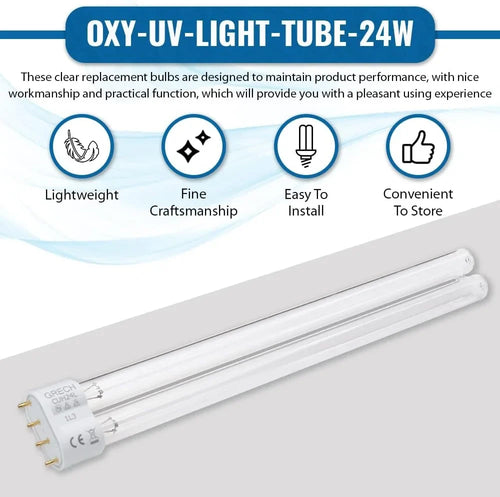 24W UV Ultraviole 2G11-4 Pin Base Replacement Light Clarifier Lamp Filter For Aquarium Koi Pond Fish matching To CUV-324 / CUV-624