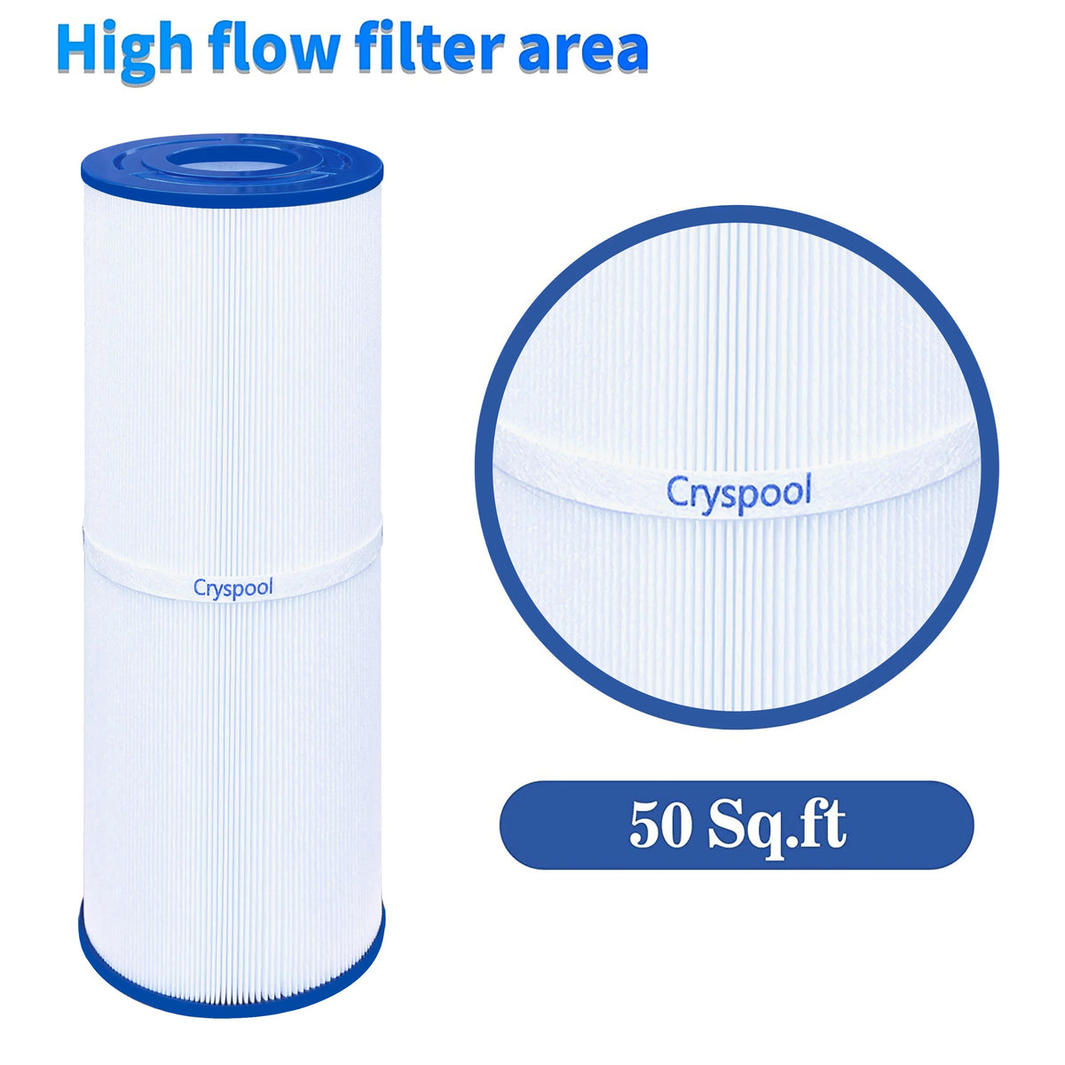 ft Spa Filter matching with C-4950, PRB50-in, FC-2390,  03FIL1600,373045 Hot Tub Filter , 4 Pack. Cryspool 50 sq