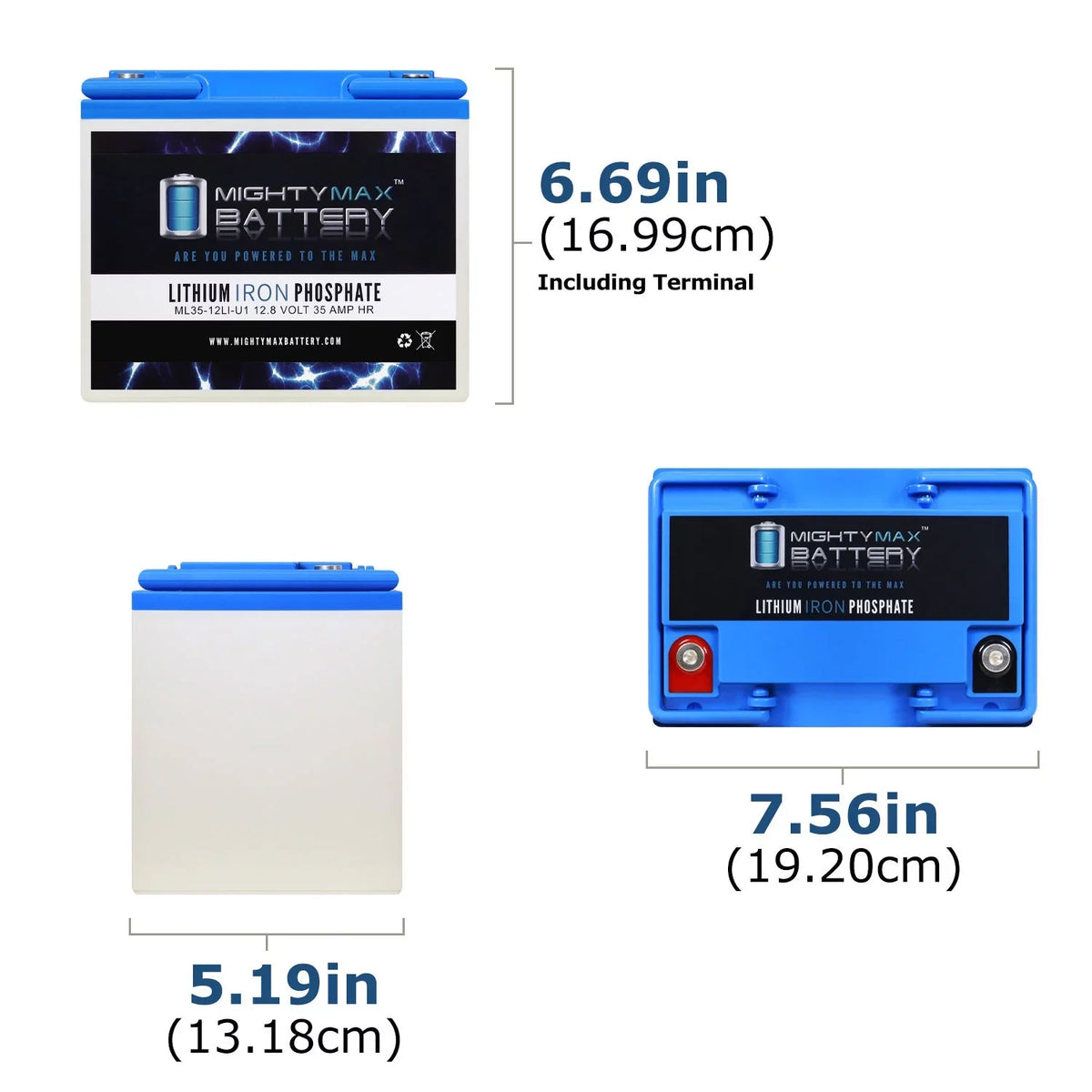 12V 35AH U1 Lithium Replacement Battery appropriate with Titan PWR Motorized Wheelchair - 4 Pack