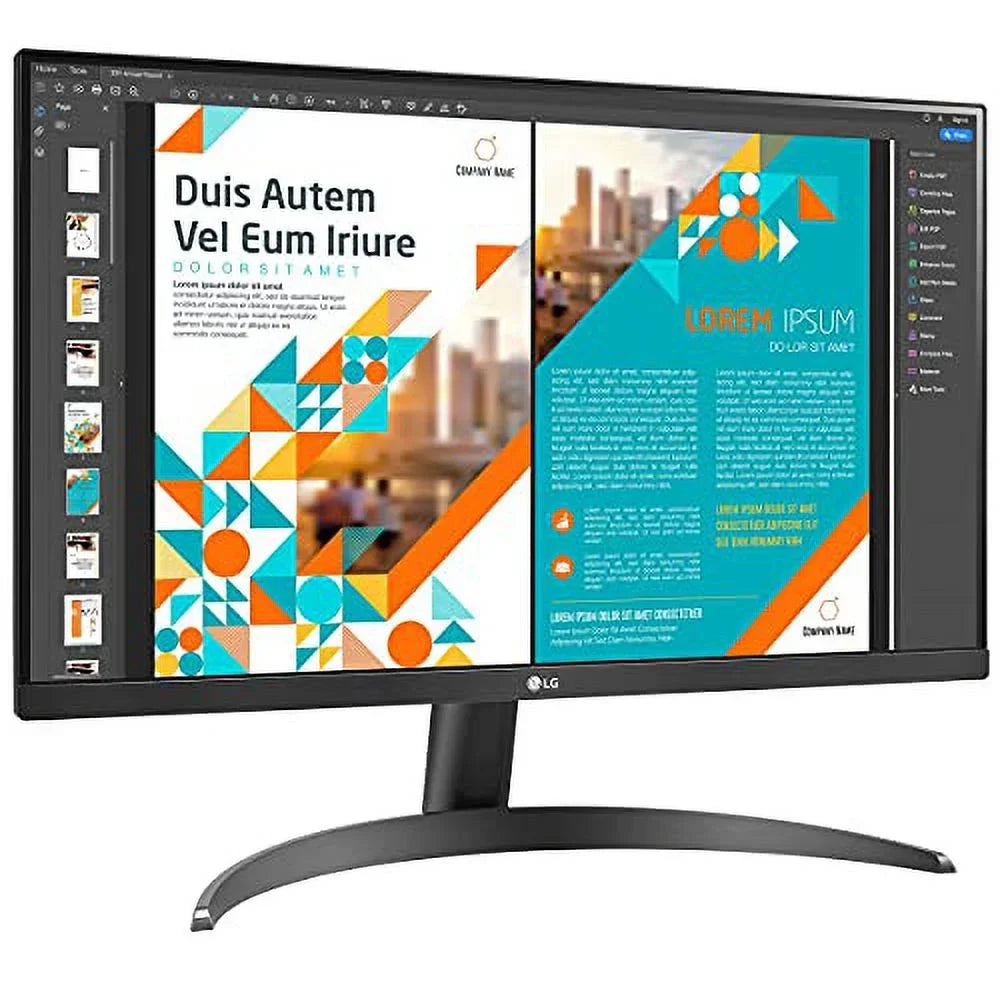 24QP500-B 24” QHD (2560 x 1440) IPS Display, HDR 10, sRGB 99% Color Gamut, AMD FreeSync, Refresh Rate 75Hz, 3-Side Virtually Borderless Design - Black