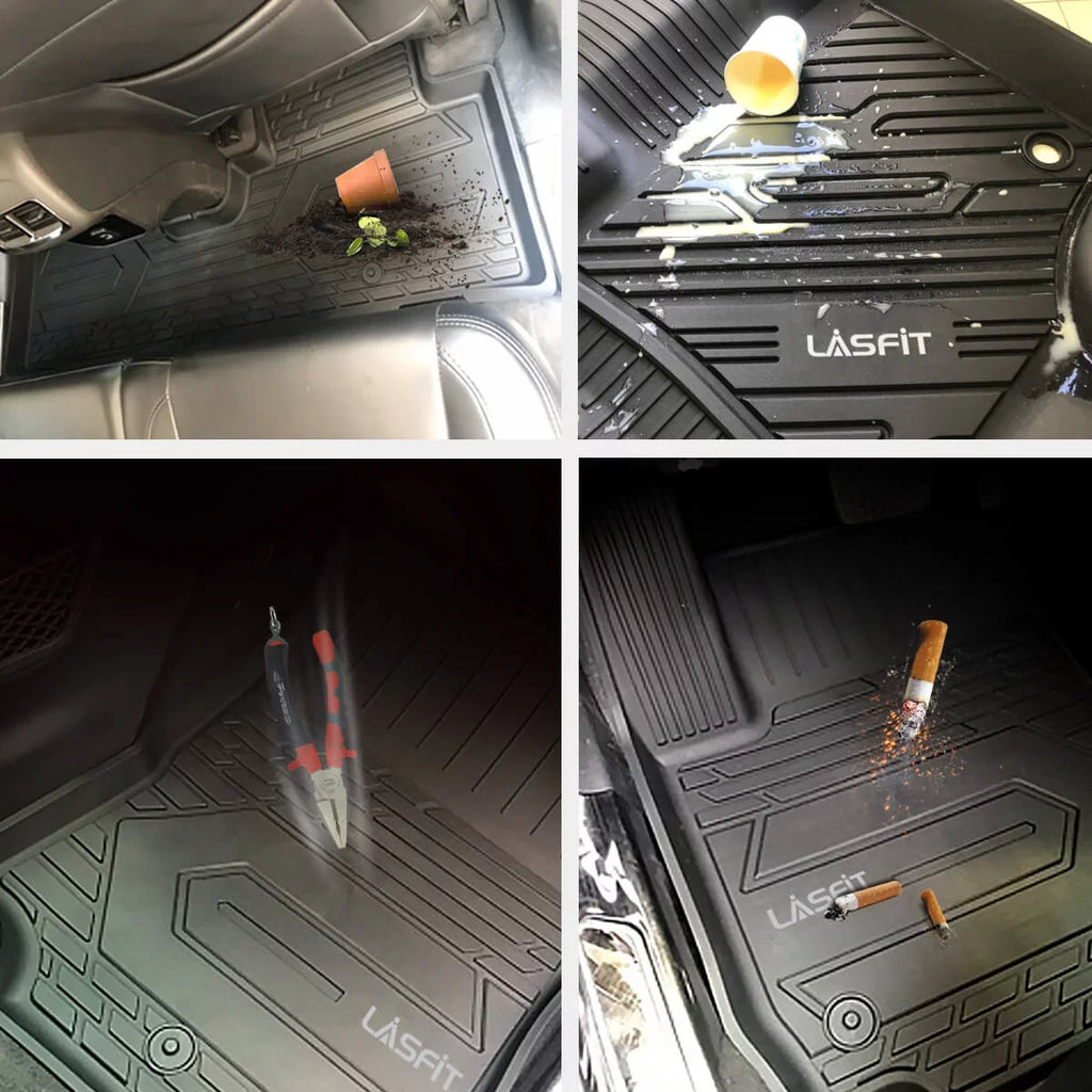LASFIT Floor Mats for 2015-2021 Jeep Cherokee(Don't Fit Grand CHEROKEE), All elements Fit TPE Floor Liners Set, 1st and 2nd Row, Black
