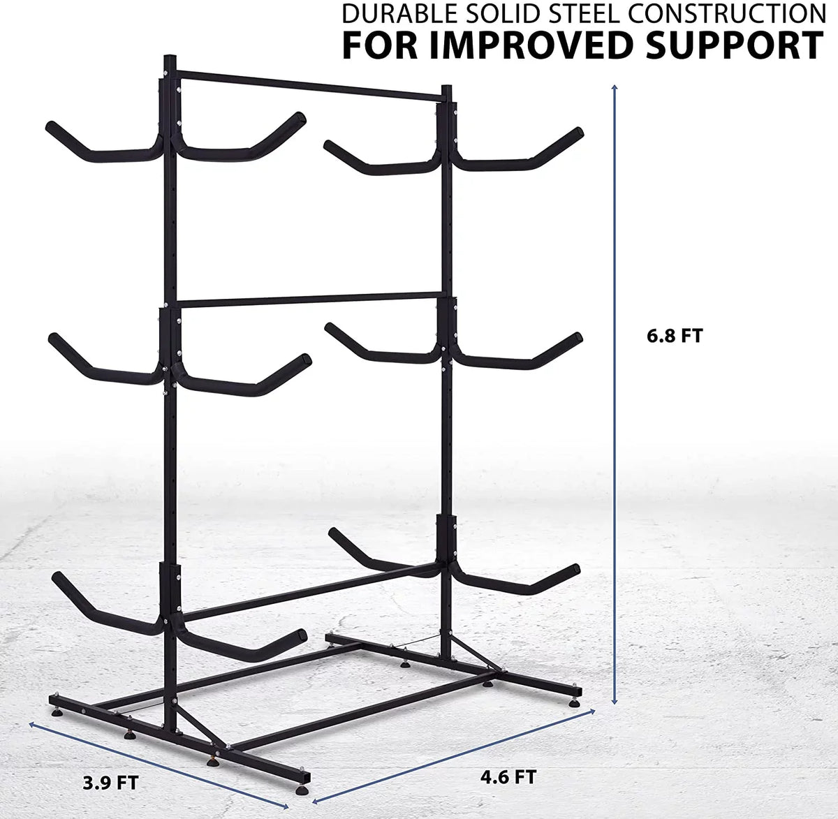 RaxGo Kayak Storage Rack, Indoor & Outdoor Freestanding Storage for 6 Kayak