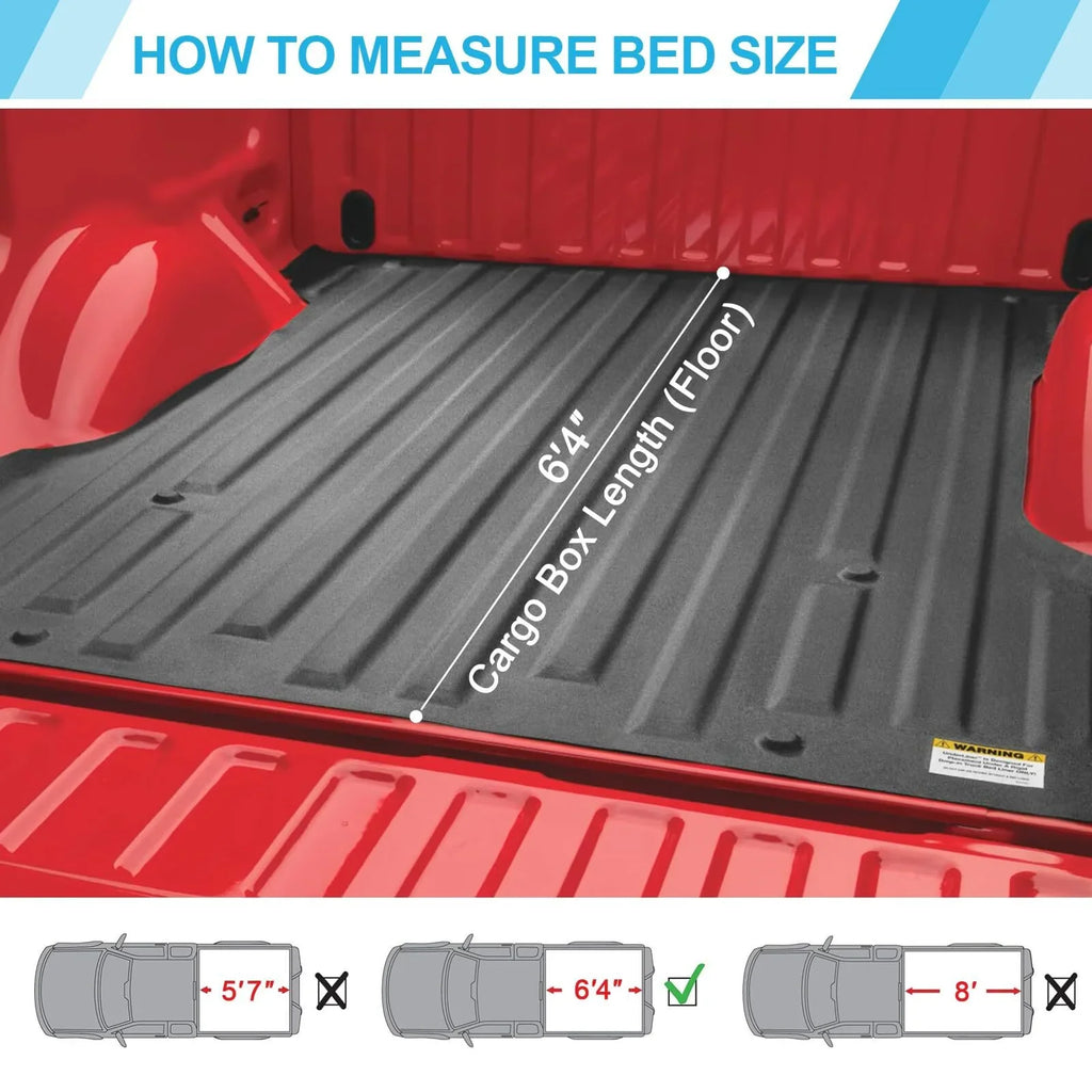 6.4Ft Hard Tri-Fold Truck Bed Tonneau wrap matching with 2002-2023 Dodge Ram 1500, 2003-2023 Dodge Ram 2500HD/3500HD