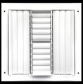 16"w X 16"h 4-Way Aluminum Curved Blade Adjustable Air Supply HVAC Diffuser - Full Control Vertical/Horizontal Airflow Direction - Vent Duct shield Outer Dimensions: 17.65"w X 17.65"h