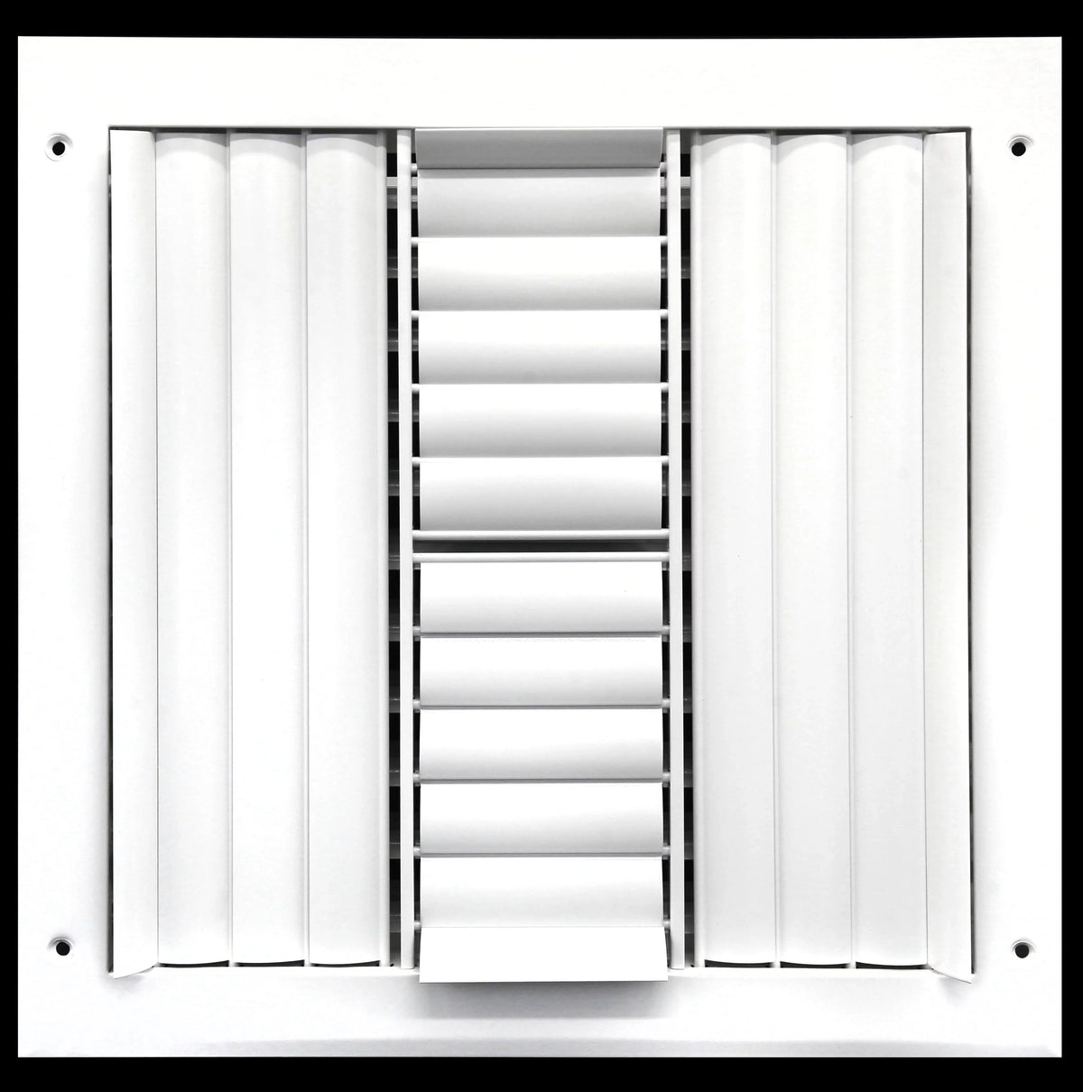 16"w X 16"h 4-Way Aluminum Curved Blade Adjustable Air Supply HVAC Diffuser - Full Control Vertical/Horizontal Airflow Direction - Vent Duct shield Outer Dimensions: 17.65"w X 17.65"h