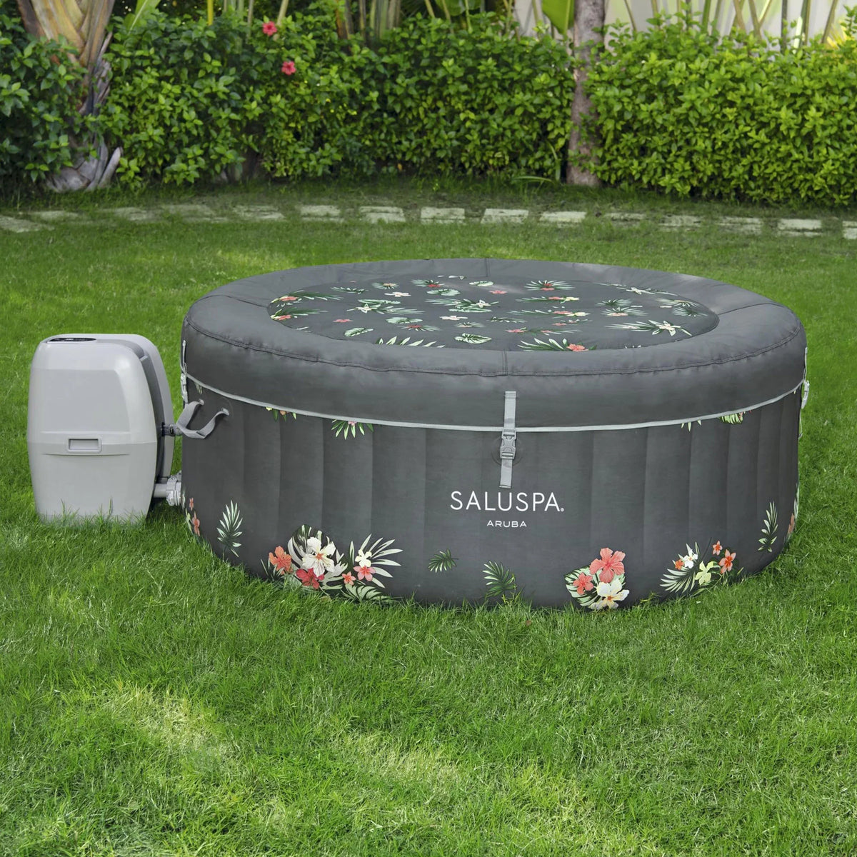 Bestway SaluSpa Sun Shade Canopy with Aruba SaluSpa Inflatable Hot Tub
