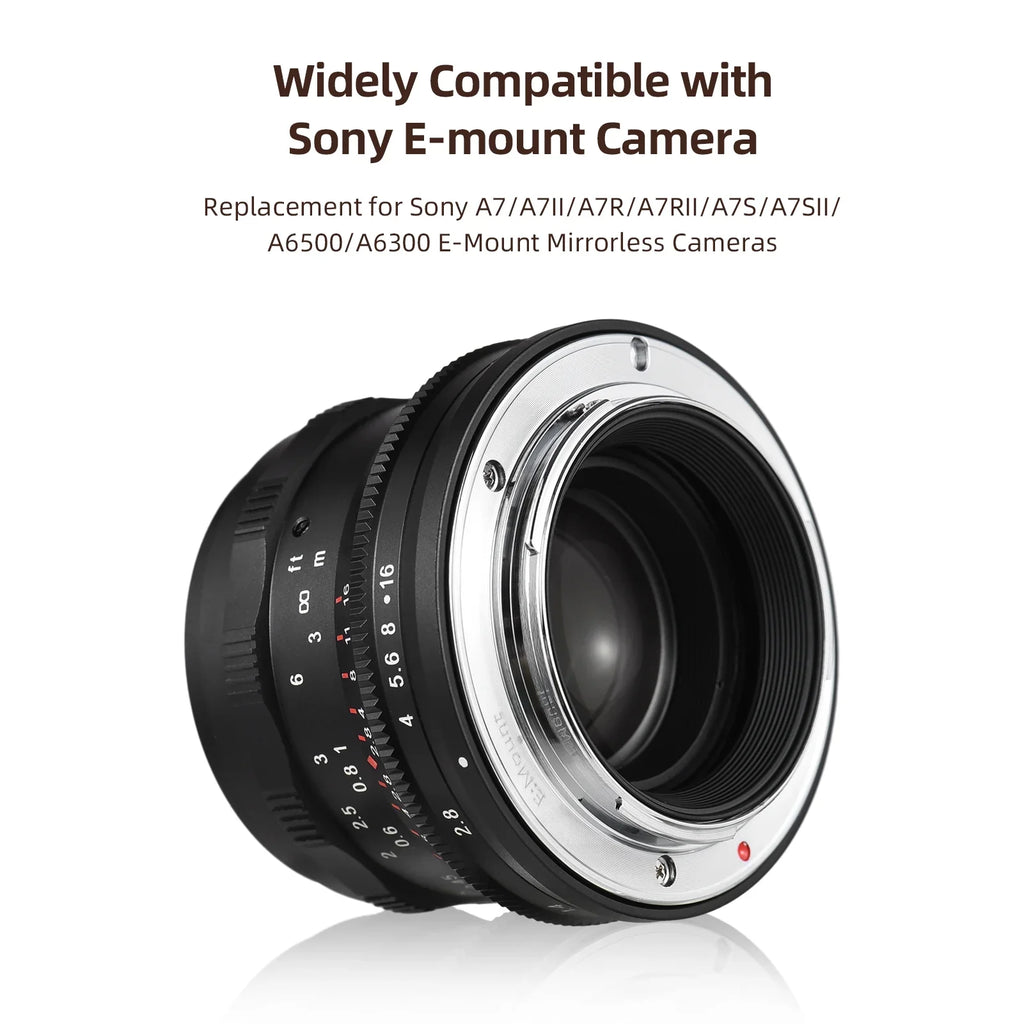 Dcenta Full Frame Camera Lens with Large Aperture Manual Focus for  A7/A7II/A7R/A7RII/A7S/A7SII/A6500/A6300