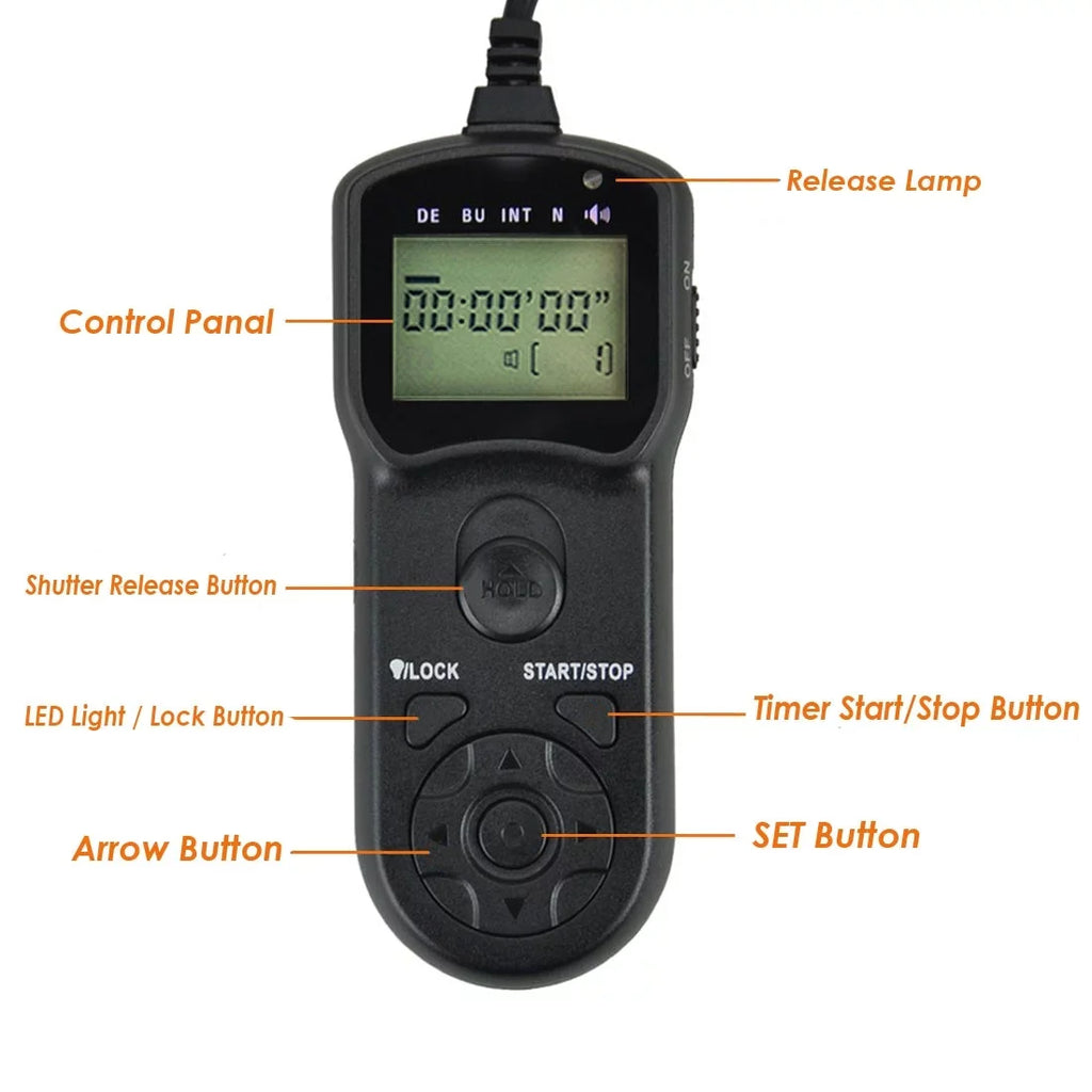 JJC TM-A Intervalometer Timer Remote Shutter Cord for  EOS 1D 1D C 1D Mark II III IV II N 1Ds Mark II III 1D X 1D X Mark II 5D Mark II III IV 5DS 5DS R 6D 6D Mark II 7D 7D Mark II 50D EOS R5