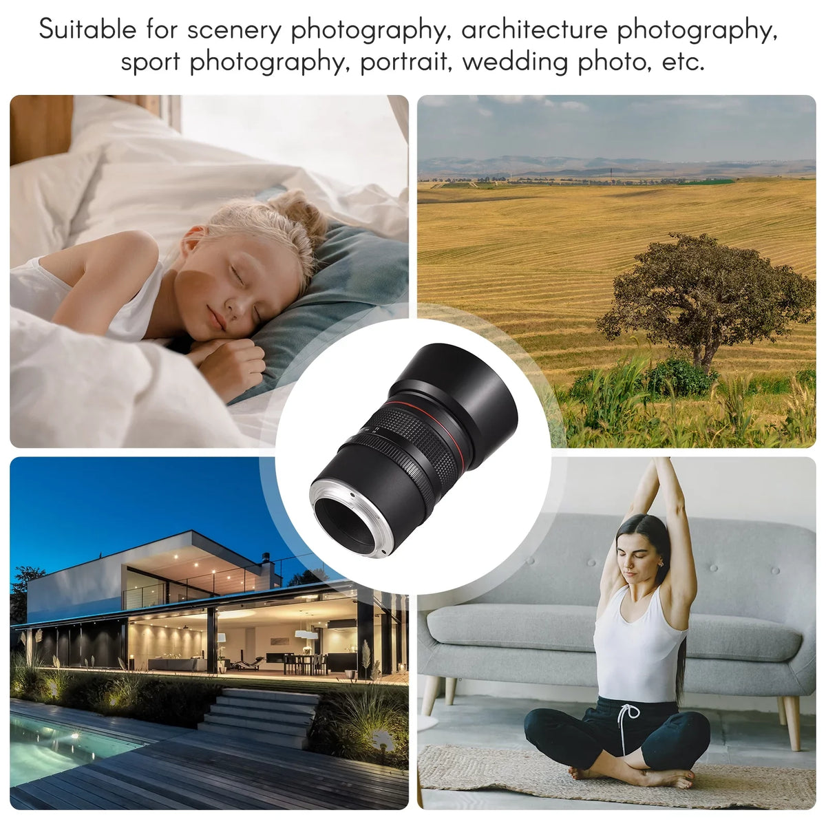 Andoer 85mm F1.8 Medium Telephoto Manual Focus Lens with Large Aperture, Suitable for  A7 Series, A9, A6400, A6500, A6300, A6000, A5100 Cameras