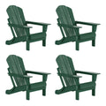 EXTRA PLATINUM Classic Outdoor Patio Folding Poly Adirondack Chairs (Set of 4), Dark Green