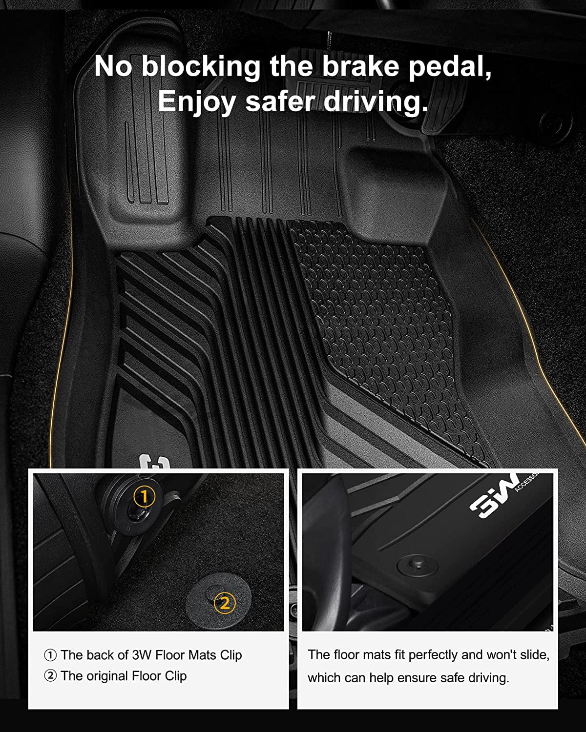 3W Floor Mats for Subaru Forester 2019-2023 TPE All elements Protection Custom Full Set Floor Liners Include 1st and 2nd Row Front & Rear, Automotive Floor Mats TPE Black
