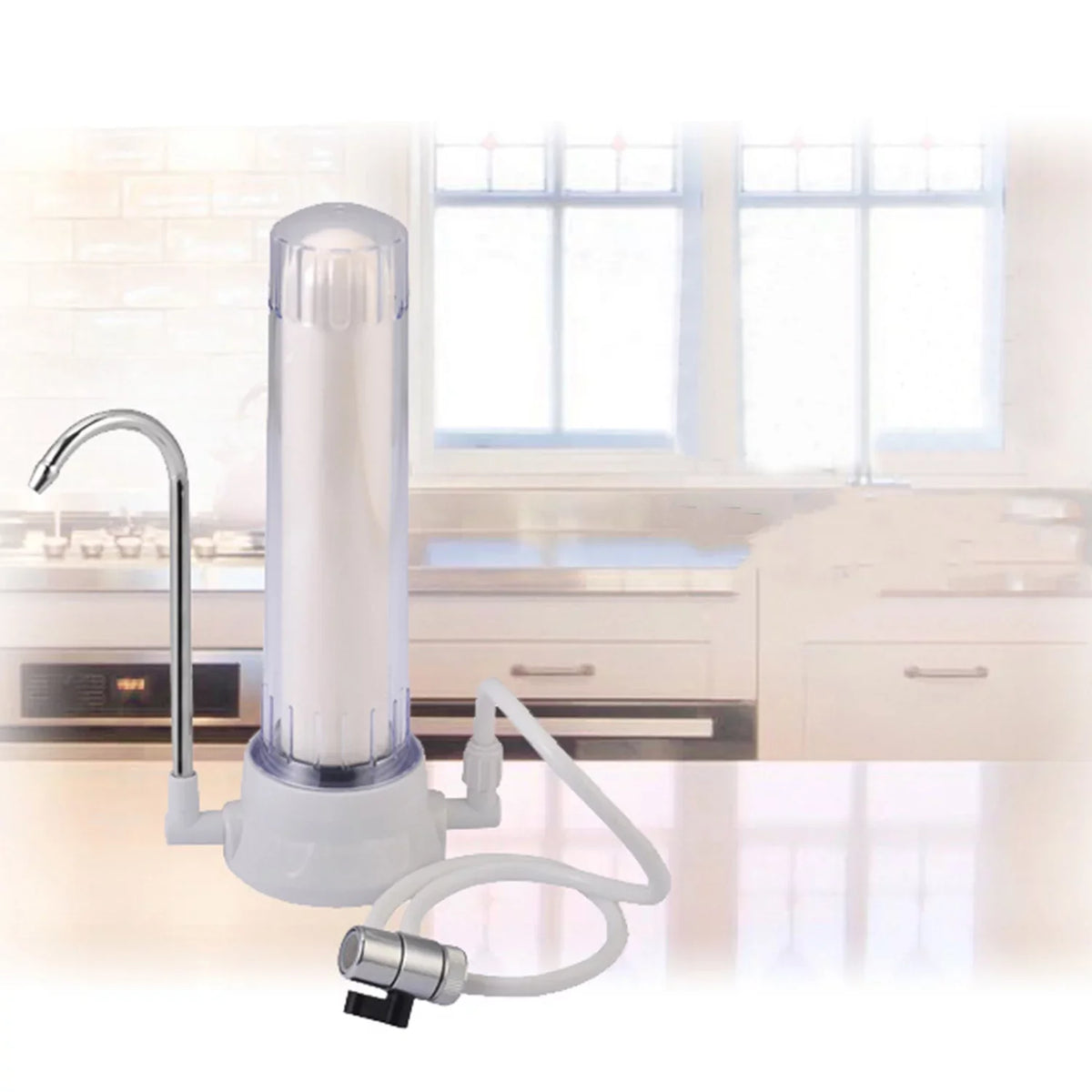 Countertop Faucet aqua Filter System with Ceramic Cartridge - Reduces Fluoride and Chlorine in Hard aqua, Easy to Install for Home Kitchen and Bathroom Use