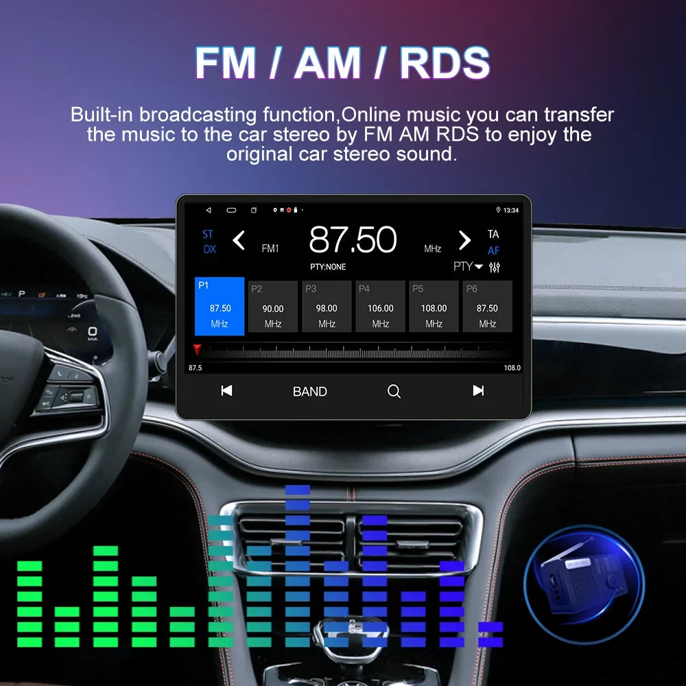 13.3" Android 12 Car Radio Stereo for GMC Yukon Chevrolet Chevy Tahoe Suburban 2007-2012 with  CarPlay Android Auto Built in