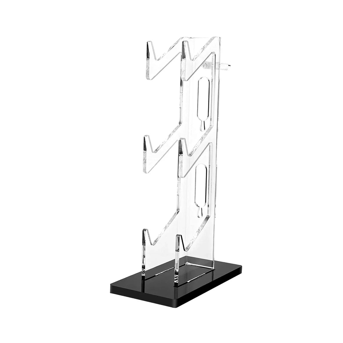 3 Tier Controller Bracket Gadget Non Slip Mat Durable Transparent Decoration Acrylic Headset Hanger for Game Desk Controller Accessories PS5 Black