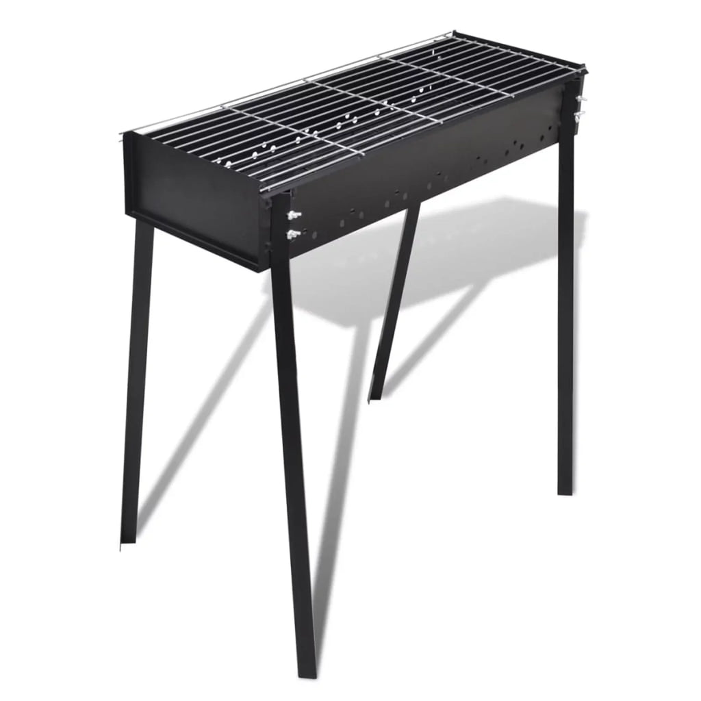 Anself Charcoal BBQ Stand Steel Barbecue Grill Black for Camping Cooking, Grilling, Smoking, Picnic, Hiking, Party, Garden, Patio 29.5 x 18.5 x 30 Inches (L x W x H)